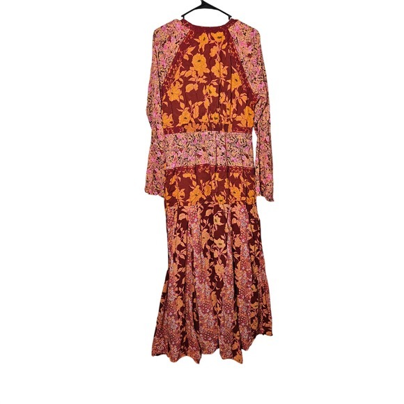 Free People Tilda Wrap Floral Maxi Dress Peach Gypsy Boho Womens Large NWT‎ - Picture 8 of 8